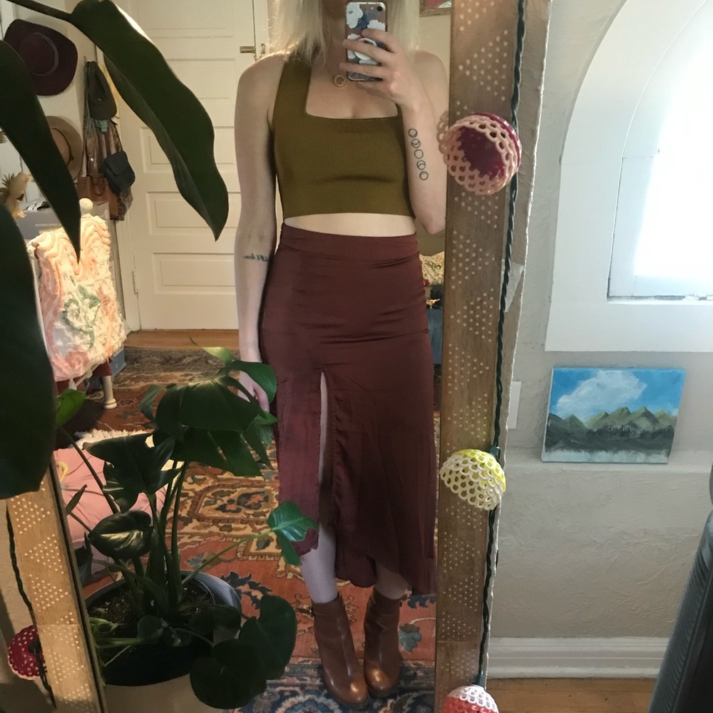 Free People Satin Skirt
